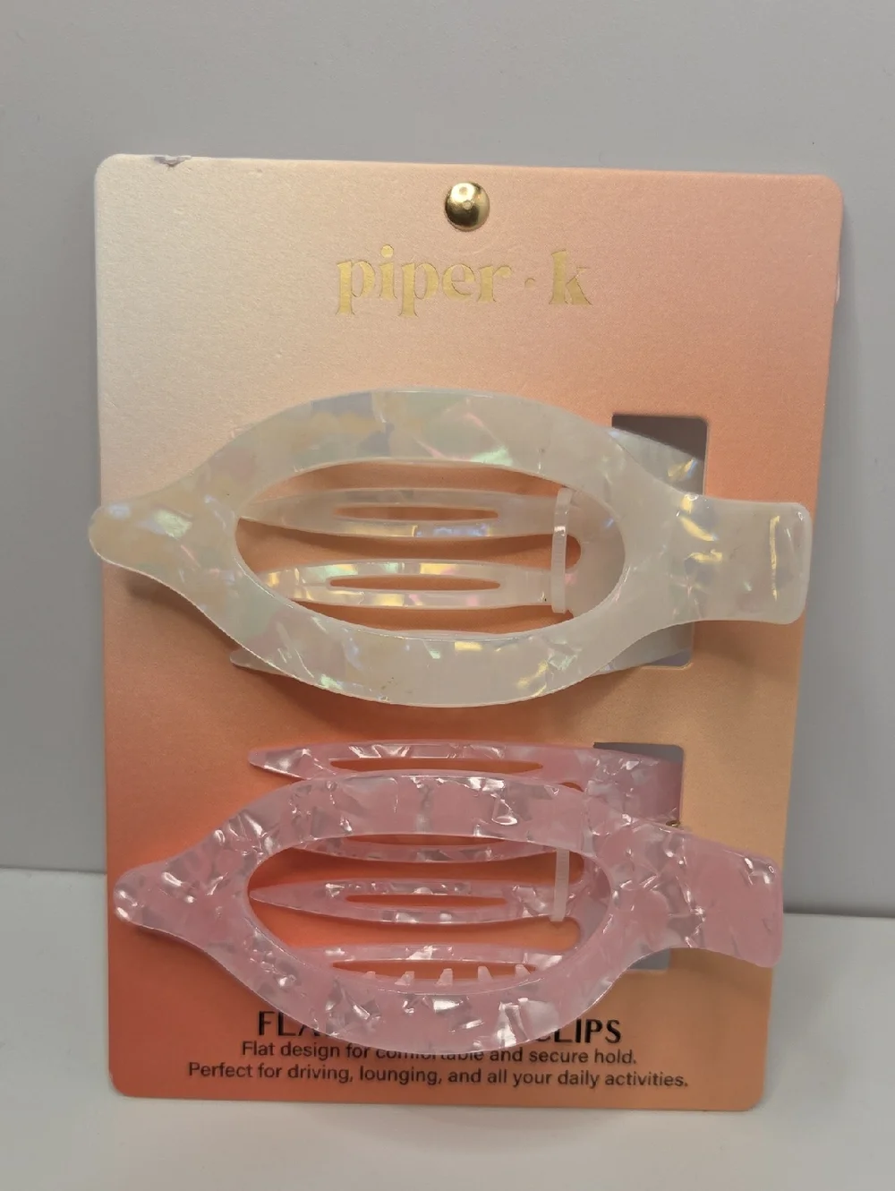 💕▪️ Piper K▪️ Piper K Pearlescent Flat Lay Hair Claw Clips Set of 2